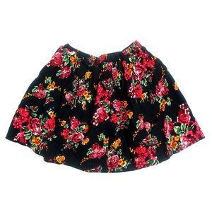 Vintage 90s Goth Dark Floral Swing Skirt